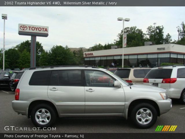 2002 Toyota Highlander V6 4WD in Millennium Silver Metallic