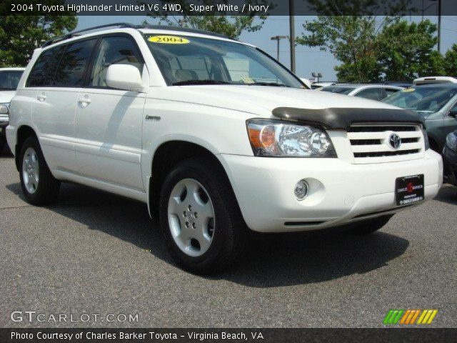 2004 Toyota Highlander Limited V6 4WD in Super White