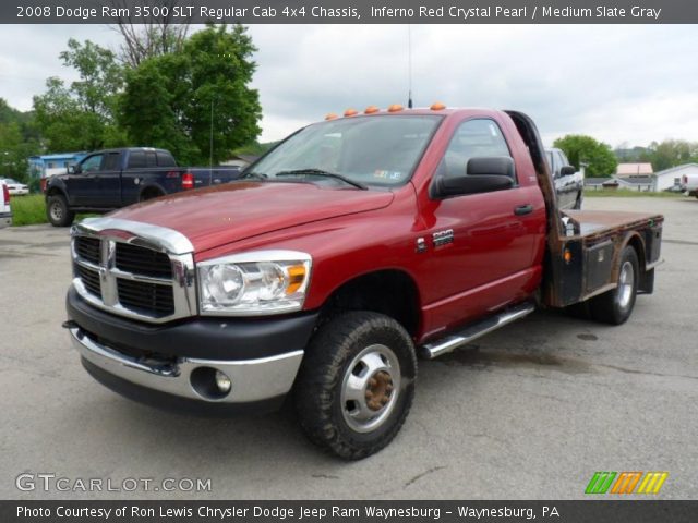 2008 Dodge Ram 3500 SLT Regular Cab 4x4 Chassis in Inferno Red Crystal Pearl