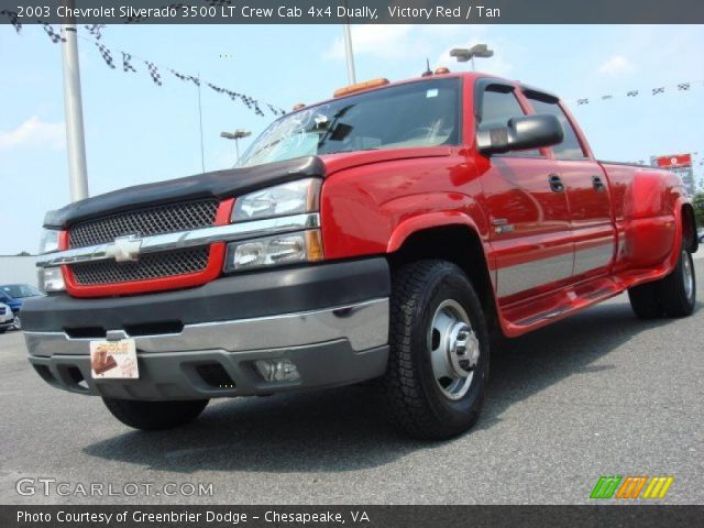 2003 Chevrolet Silverado 3500 LT Crew Cab 4x4 Dually in Victory Red