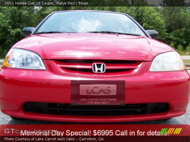 2001 Honda Civic LX Coupe in Rallye Red