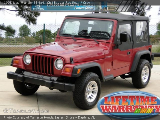 1998 Jeep Wrangler SE 4x4 in Chili Pepper Red Pearl