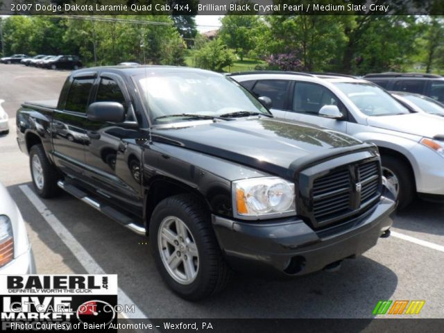 2007 Dodge Dakota Laramie Quad Cab 4x4 in Brilliant Black Crystal Pearl
