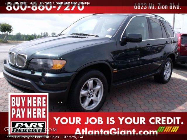 2003 BMW X5 4.4i in Oxford Green Metallic