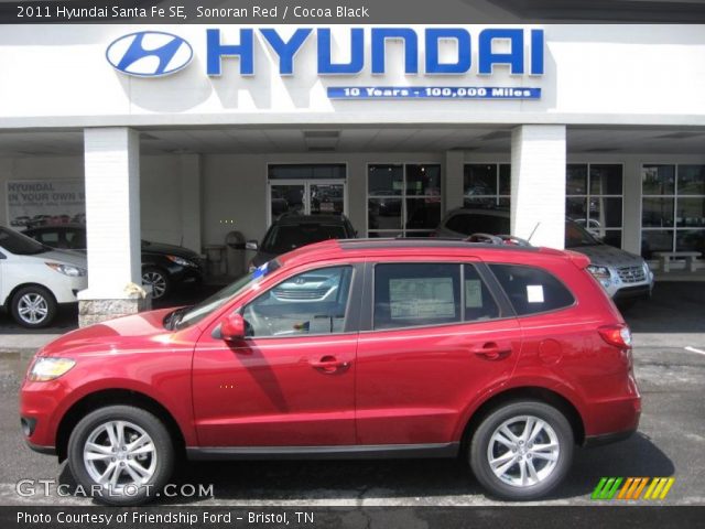 2011 Hyundai Santa Fe SE in Sonoran Red