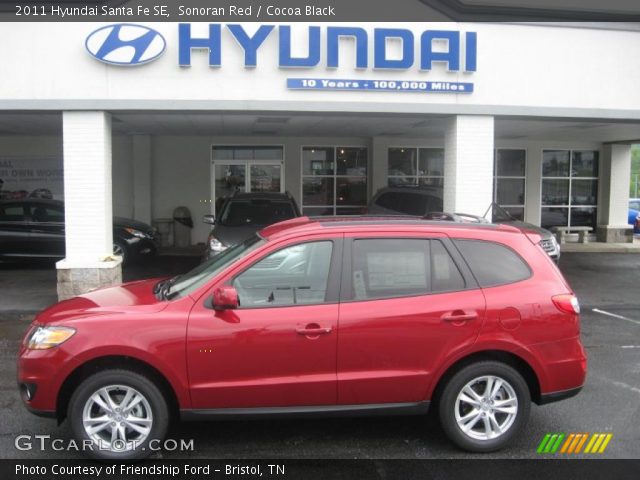 2011 Hyundai Santa Fe SE in Sonoran Red