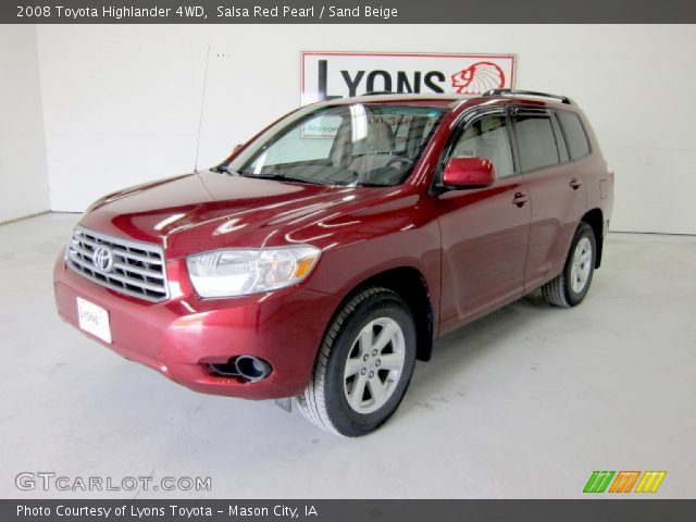 2008 Toyota Highlander 4WD in Salsa Red Pearl