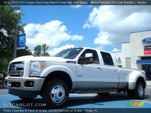 2011 Ford F350 Super Duty King Ranch Crew Cab 4x4 Dually in White Platinum Tri-Coat Metallic
