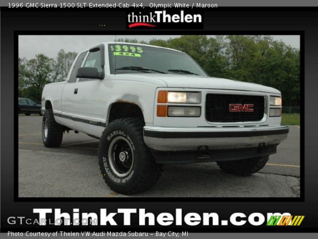 1996 GMC Sierra 1500 SLT Extended Cab 4x4 in Olympic White