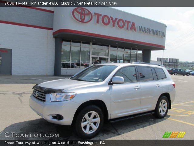 2008 Toyota Highlander 4WD in Classic Silver Metallic