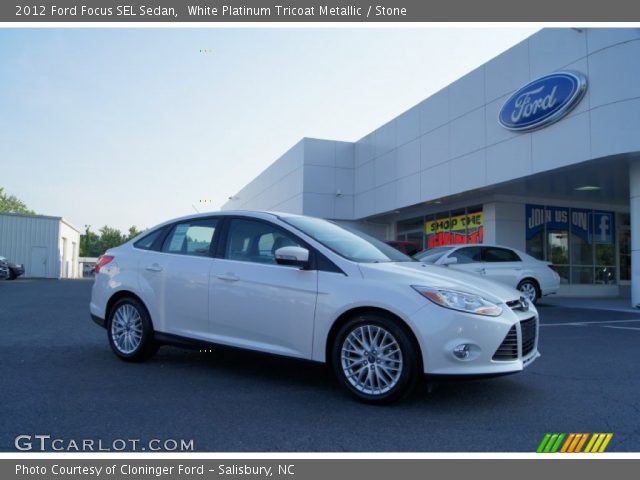 2012 Ford Focus SEL Sedan in White Platinum Tricoat Metallic