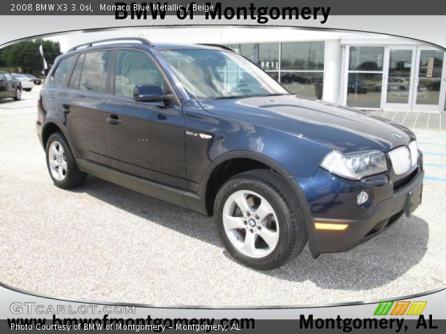 2008 BMW X3 3.0si in Monaco Blue Metallic