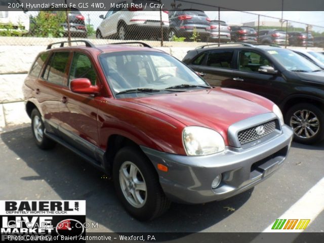 2004 Hyundai Santa Fe GLS 4WD in Merlot Red