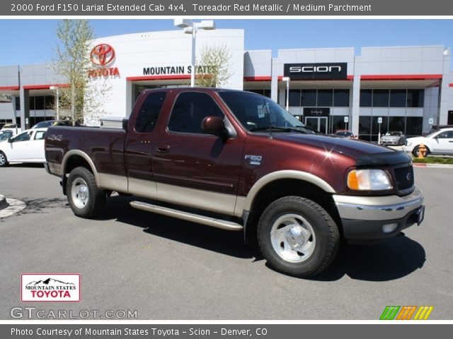 2000 Ford F150 Lariat Extended Cab 4x4 in Toreador Red Metallic