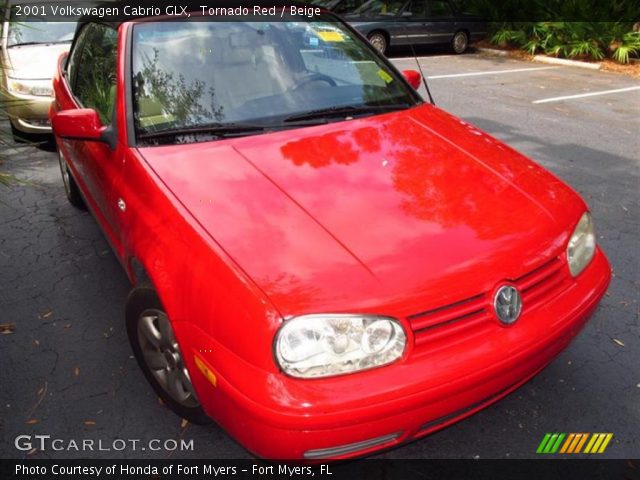 2001 Volkswagen Cabrio GLX in Tornado Red
