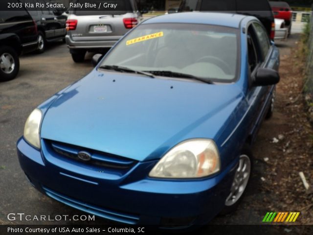 2003 Kia Rio Sedan in Rally Blue
