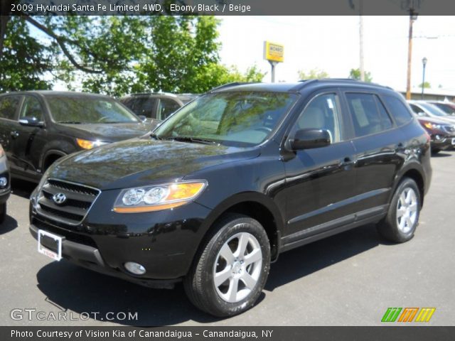 2009 Hyundai Santa Fe Limited 4WD in Ebony Black