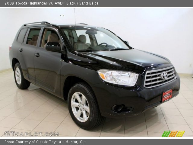 2009 Toyota Highlander V6 4WD in Black