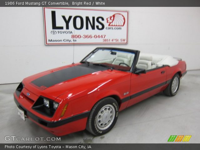 1986 Ford Mustang GT Convertible in Bright Red