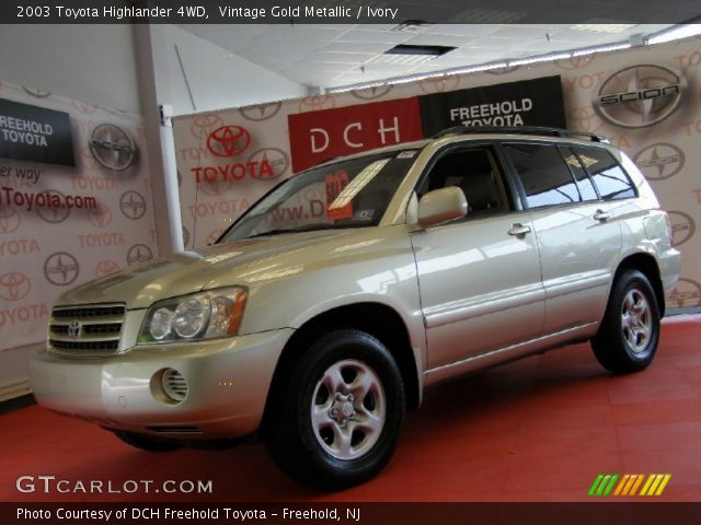 2003 Toyota Highlander 4WD in Vintage Gold Metallic