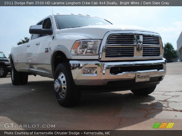 2011 Dodge Ram 3500 HD Laramie Longhorn Crew Cab 4x4 Dually in Bright White