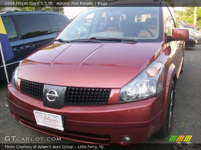 2004 Nissan Quest 3.5 SE in Autumn Red Metallic