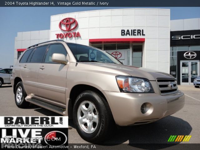 2004 Toyota Highlander I4 in Vintage Gold Metallic