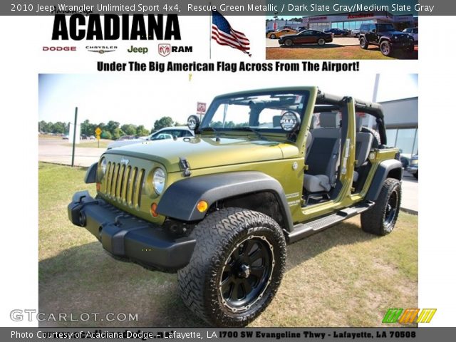 2010 Jeep Wrangler Unlimited Sport 4x4 in Rescue Green Metallic