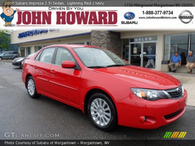 2008 Subaru Impreza 2.5i Sedan in Lightning Red