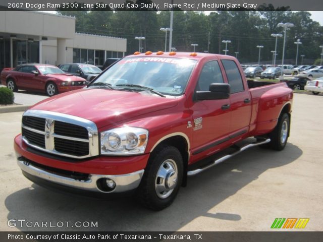 2007 Dodge Ram 3500 Lone Star Quad Cab Dually in Flame Red