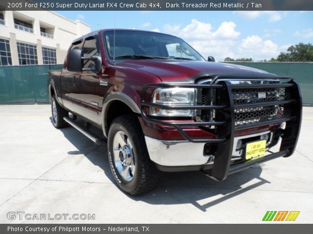 2005 Ford F250 Super Duty Lariat FX4 Crew Cab 4x4 in Dark Toreador Red Metallic