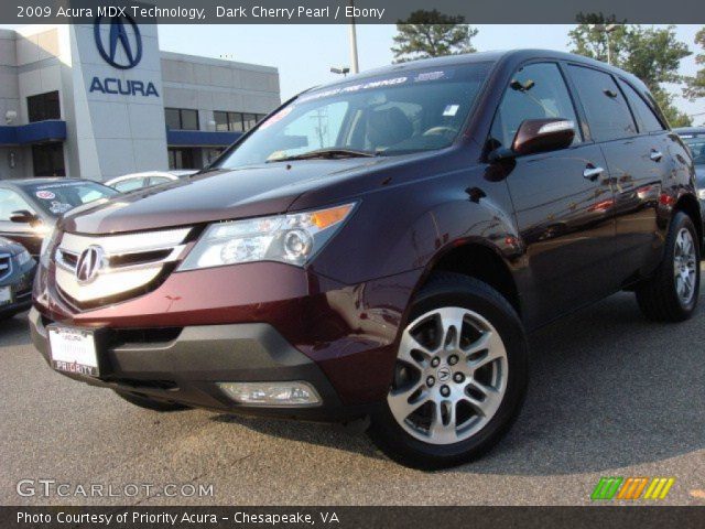 2009 Acura MDX Technology in Dark Cherry Pearl