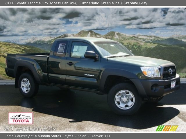 2011 Toyota Tacoma SR5 Access Cab 4x4 in Timberland Green Mica