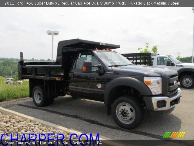 2011 Ford F450 Super Duty XL Regular Cab 4x4 Dually Dump Truck in Tuxedo Black Metallic