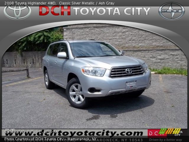 2008 Toyota Highlander 4WD in Classic Silver Metallic