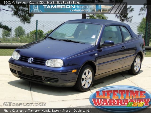 2002 Volkswagen Cabrio GLX in Marlin Blue Pearl
