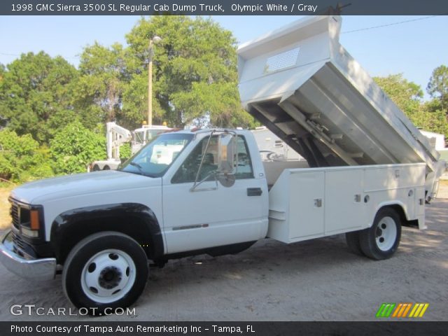 1998 GMC Sierra 3500 SL Regular Cab Dump Truck in Olympic White