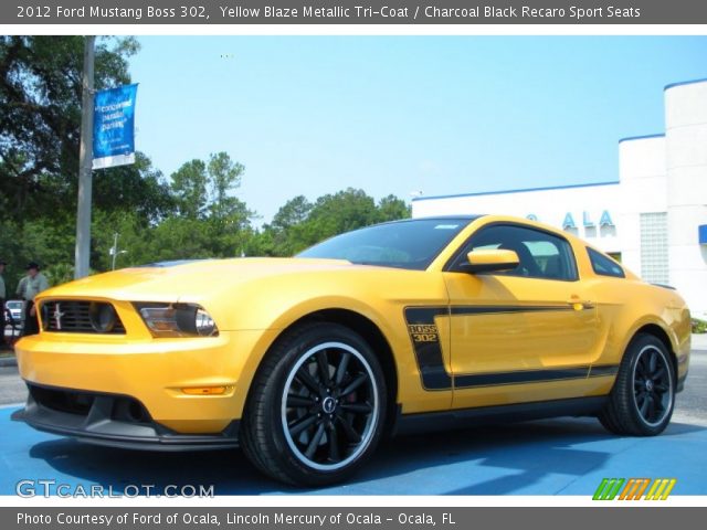 2012 Ford Mustang Boss 302 in Yellow Blaze Metallic Tri-Coat
