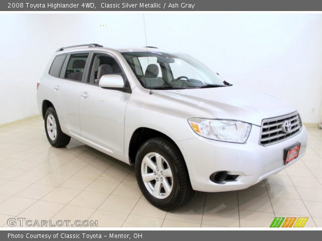 2008 Toyota Highlander 4WD in Classic Silver Metallic