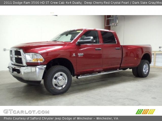 2011 Dodge Ram 3500 HD ST Crew Cab 4x4 Dually in Deep Cherry Red Crystal Pearl