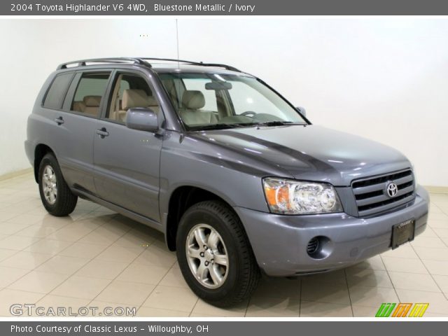 2004 Toyota Highlander V6 4WD in Bluestone Metallic