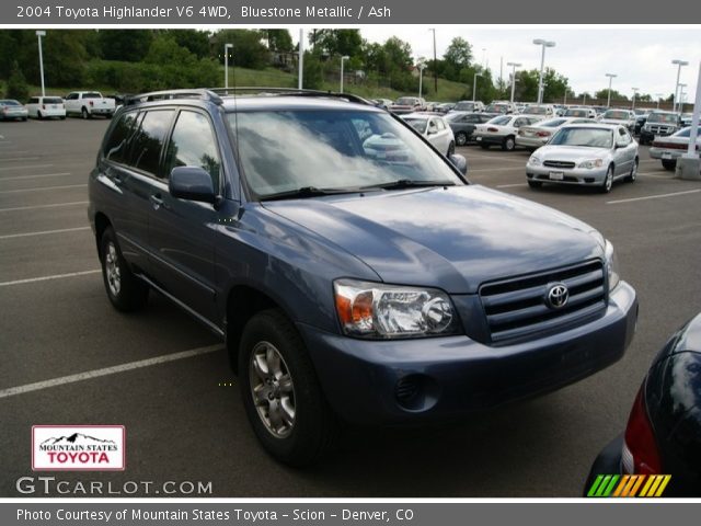 2004 Toyota Highlander V6 4WD in Bluestone Metallic