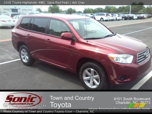 2008 Toyota Highlander 4WD in Salsa Red Pearl