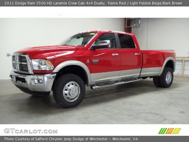 2011 Dodge Ram 3500 HD Laramie Crew Cab 4x4 Dually in Flame Red