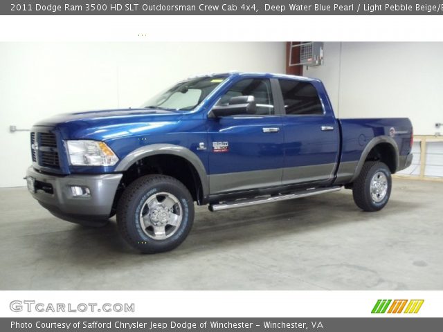 2011 Dodge Ram 3500 HD SLT Outdoorsman Crew Cab 4x4 in Deep Water Blue Pearl