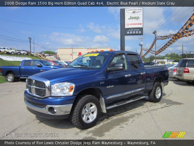 2008 Dodge Ram 1500 Big Horn Edition Quad Cab 4x4 in Electric Blue Pearl