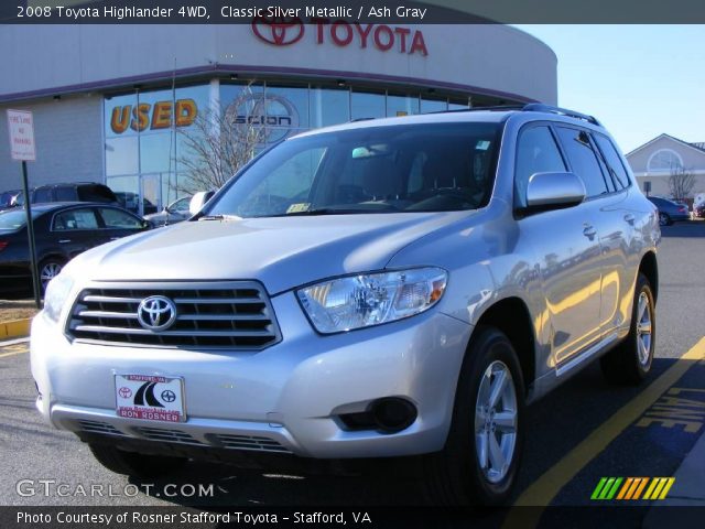 2008 Toyota Highlander 4WD in Classic Silver Metallic