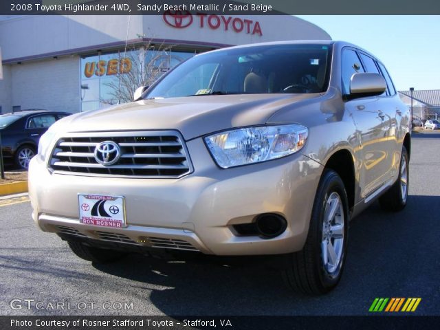 2008 Toyota Highlander 4WD in Sandy Beach Metallic
