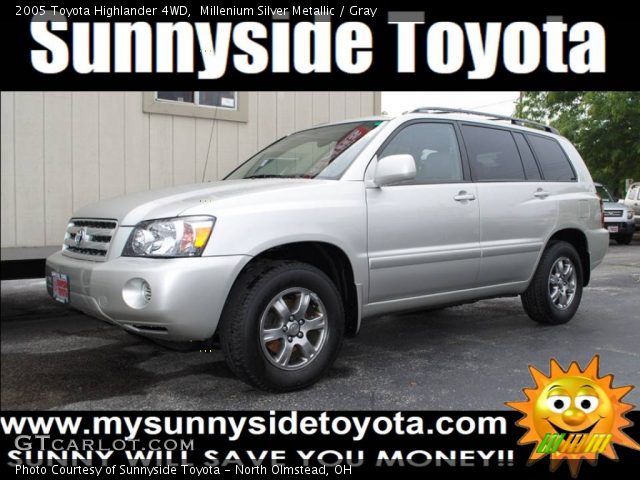 2005 Toyota Highlander 4WD in Millenium Silver Metallic