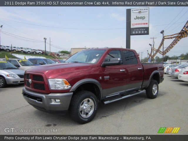 2011 Dodge Ram 3500 HD SLT Outdoorsman Crew Cab 4x4 in Inferno Red Crystal Pearl